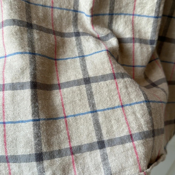 Jenni Kayne Lightweight Flannel Taupe Plaid XS - Picture 10 of 11